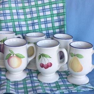 Pfaltzgraft “Hopscotch” set of 6 footed coffee/chocolate mugs.